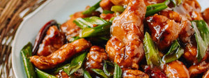 Mongolian Chicken : Crispy fried chicken tossed in a rich, sweet, and savory sauce.