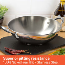 Meyer Select Stainless Steel Kadai 26cm (Induction & Gas Compatible)