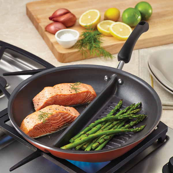 Meyer Non-Stick 30cm Divided Grillpan/Twin Pan/Breakfast Pan/Multi-Snack Pan