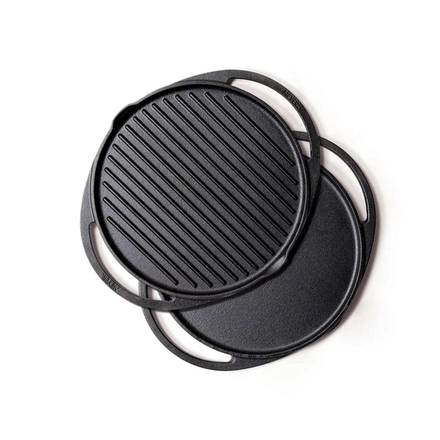 Meyer Pre-Seasoned 30cm Cast Iron 2-in-1 Grill & Griddle (Grillpan + Dosa Tawa)