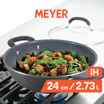 Meyer Anzen Ceramic Coated Cookware 24cm Wok / Kadai with Lid