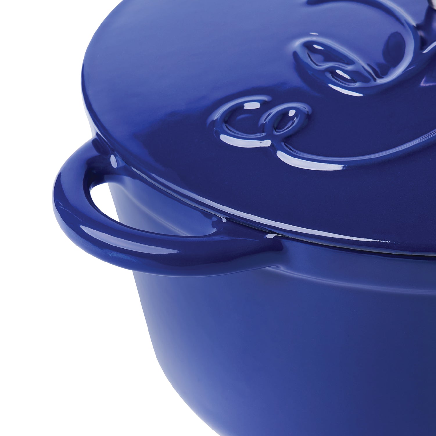 Meyer Disney Bon Voyage Enameled Cast Iron Casserole with Lid, 25cm, 4.5L, Blue