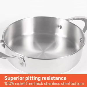 Select Stainless Steel Sauteuse 28 cm Induction & Gas Compatible