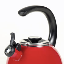 Circulon Enamel On Steel Whistling Tea Kettle 1.9 Liters, Red