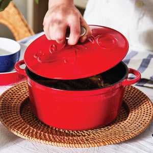 Meyer Disney Bon Voyage Enameled Cast Iron Casserole with Lid, 20cm, 2.5L, Red