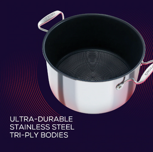 Circulon Clad Stainless Steel Casserole/Biryani Pot with Hybrid SteelShield and Nonstick Technology, 26cm ,Silver