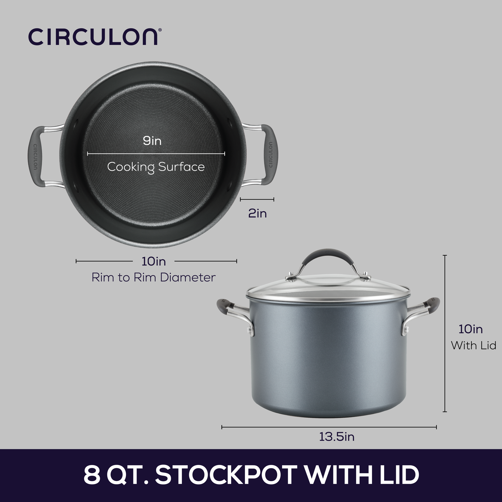 Circulon Scratch Defense A1 Series Nonstick Stockpot with Lid, 24 cm, 7.58 L