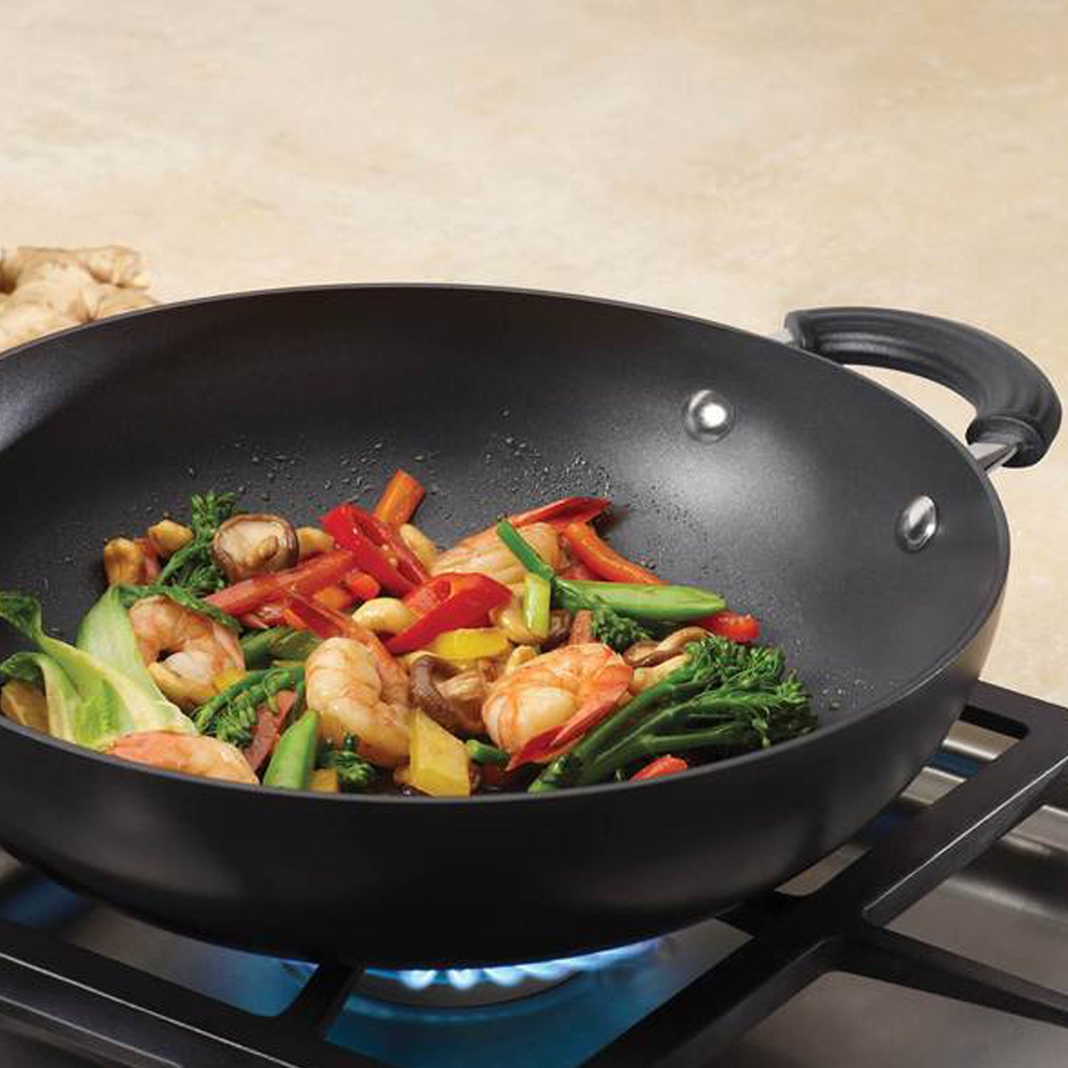 Circulon Origins 26cm Non-Stick + Hard Anodized Kadai/Wok with Lid