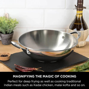 Meyer Select Stainless Steel Kadai 22cm (Induction & Gas Compatible)