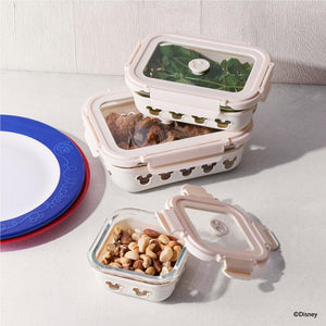 MEYER X Disney Square Glass Storage Container with Air Tight Detachable Lid