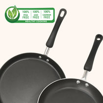 Meyer Non-Stick 5pcs Set (28cm Flat Dosa Tawa + 24cm Frypan + 24cm Kadai with Lid + Nylon Turner)