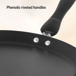 Meyer Non-Stick 2-Piece Cookware Set, Frypan + Flat Tawa (Suitable For Gas & Electric Cooktops)