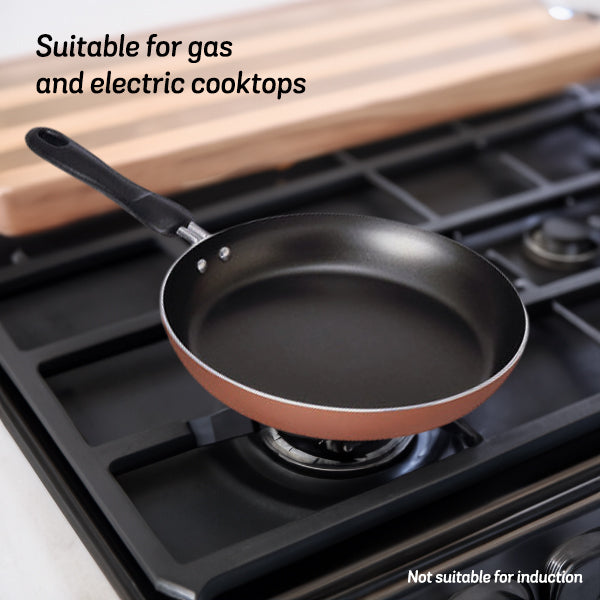 Meyer Non-Stick 2-Piece Cookware Set, Frypan + Flat Tawa (Suitable For Gas & Electric Cooktops)