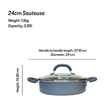 Meyer Anzen Ceramic Coated Cookware 24cm Sauteuse with Lid