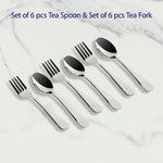 Meyer High-Gloss Stainless Steel 6pcs Tea Spoon and 6pcs Tea Fork Set