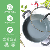 Meyer Anzen Ceramic Coated Cookware 3pcs Set - 24cm Open Frypan + Sauteuse with Interchangeable Lid