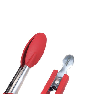 Meyer 2-Piece Crimson Silicone Tongs Set With Stainless Steel Body (23cm & 30cm)