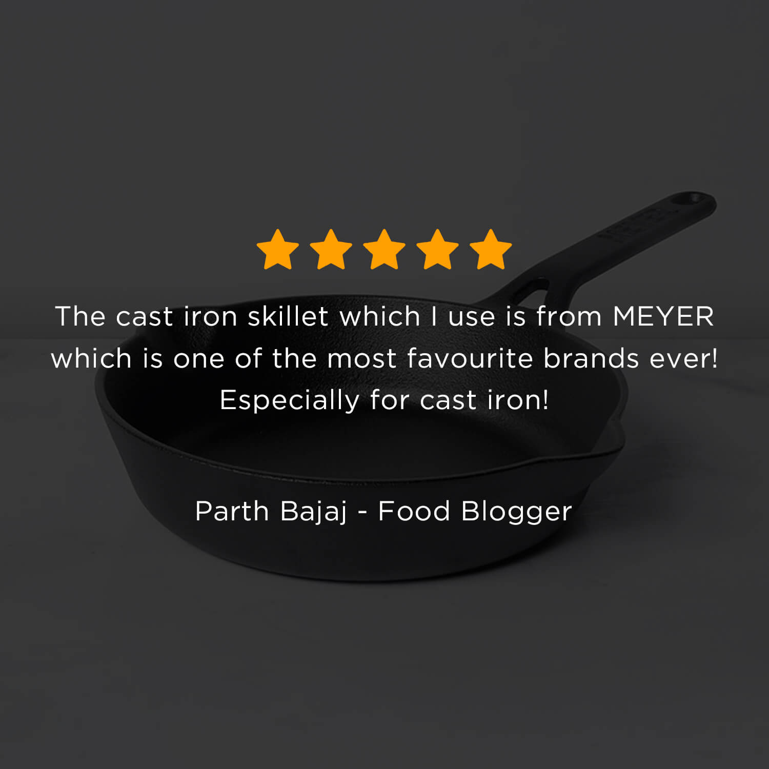 Meyer Pre-Seasoned Cast iron Frypan/Skillet single handle, 24cm-9