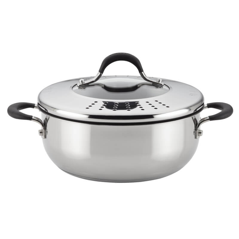 Circulon Momentum 24cm Non-Stick Casserole with Locking Straining Lid - Pots and Pans