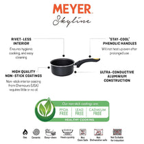 Meyer Skyline Non-Stick Milkpan 16cm, Grey - Pots and Pans